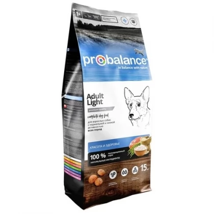 ProBalance Adult Light - Сухой корм для взрослых Собак всех пород с Низкой или Нормальной Активностью 15 кг арт. 95895829 купить в Москве недорого, цена 3849 руб. в интернет-магазине